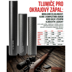 Tlumič A-TEC, model CMM-6, modulový, malorážkový, pro ráže do .22″, na závit 1/2″-20 UNF                                          NA ZBROJNÍ PRŮKAZ
