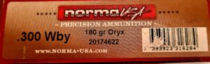 300 Weatherby Mag. Norma Oryx 180gr